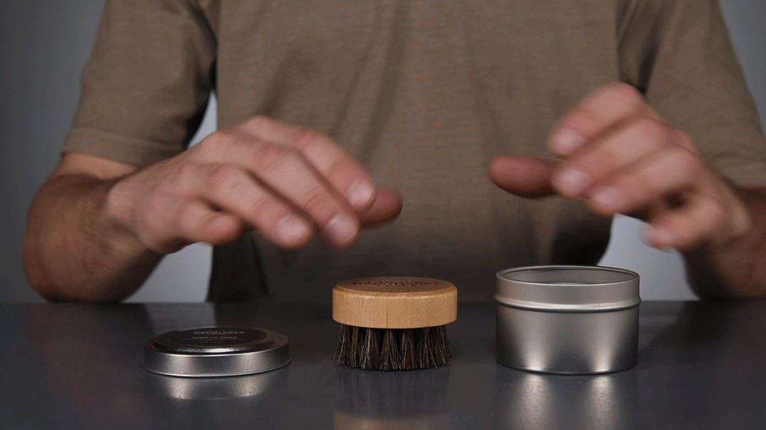 Store your Can You Handlebar Beard Oil Brush in its manly, steel travel case