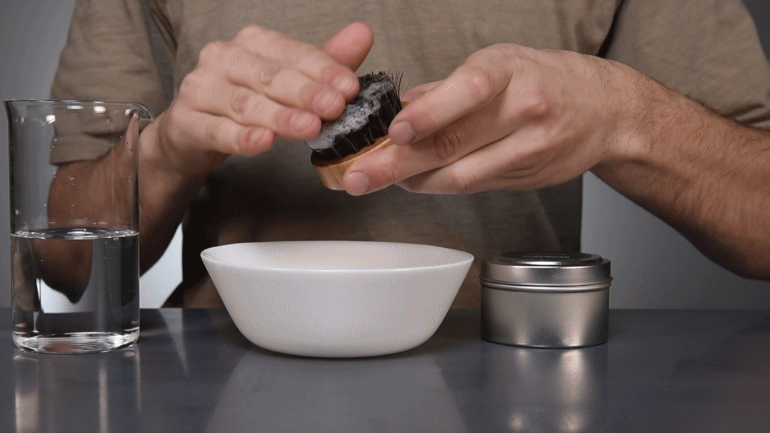 Wash your beard oil brush with gentle soap