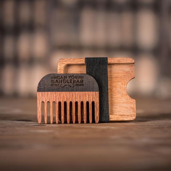Handmade Leopard Wood Comb and Oak Wallet, Comb Outside