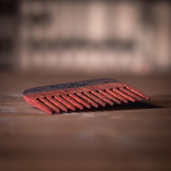 Handmade Wooden Comb Paduak Tilted