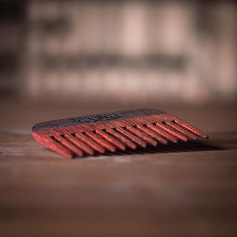 Handmade Wooden Comb Paduak Tilted